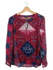 Vorschaubild 1 von Damen Bluse M Mehrfarbig Vintage Ethno Langarm
