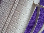 Vorschaubild 5 von Damen Clutch Elegant Beige Kroko-Prägung goldene Schnalle