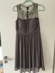 Vorschaubild 2 von Damen Abendkleid Gr. 38 Elegant Braun Festlich Pailletten