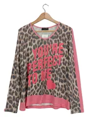 Vorschaubild 1 von SCHIFFHAUER Damen Pullover Animal Print Schriftzug Strass Mehrfarbig 38/M