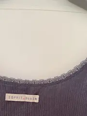 Vorschaubild 5 von Denim Damen Unterhemd Tank Top Grau Spitze Knopfleiste Gr. M