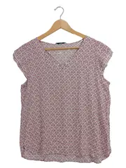 Vorschaubild 1 von EDC Damen Bluse XL Pink Blumenmuster Kurzarm
