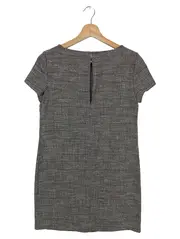 Vorschaubild 2 von Damen Businesskleid Gr. 34/XS Grau Kariert Kurzarm Elegant Büro