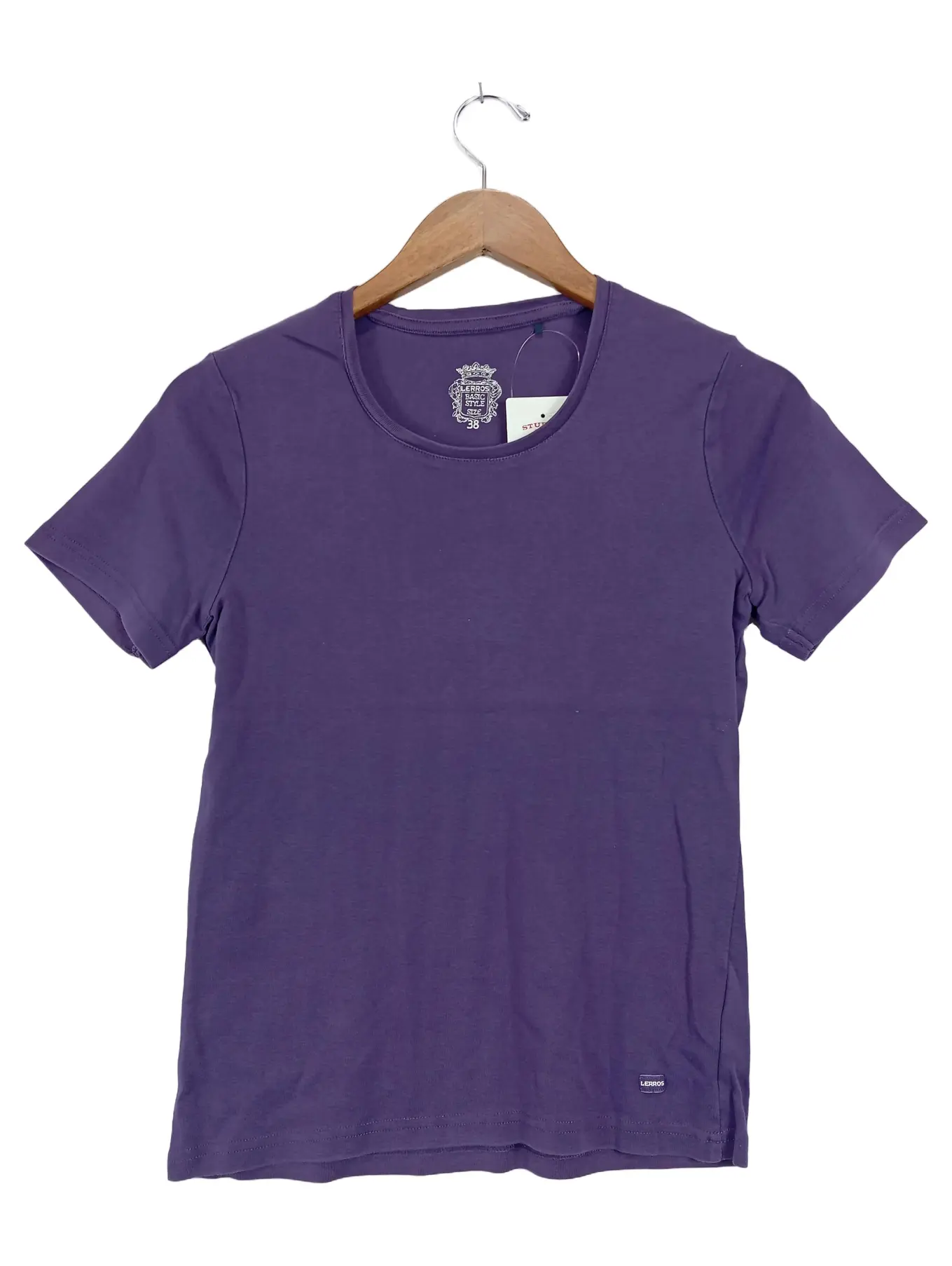 LERROS Damen T-Shirt Gr. 38 Lila Basic Casual Baumwolle