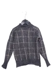 Vorschaubild 1 von Kinder Pullover Gr. 128 Grau Kariert Wolle Klassisch Herbst Winter