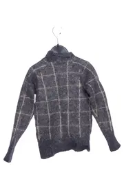 Vorschaubild 2 von Kinder Pullover Gr. 128 Grau Kariert Wolle Klassisch Herbst Winter