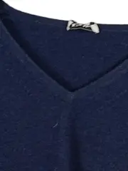 Vorschaubild 6 von Damen Pullover V-Ausschnitt Langarm Gr. 42/XL Blau Casual