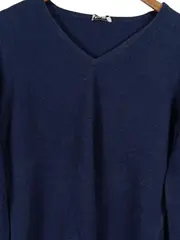 Vorschaubild 7 von Damen Pullover V-Ausschnitt Langarm Gr. 42/XL Blau Casual