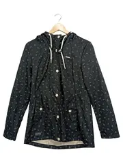 Vorschaubild 1 von Damen Leichte Jacke Gr. 38 Maritim Muster Schwarz mit Kapuze