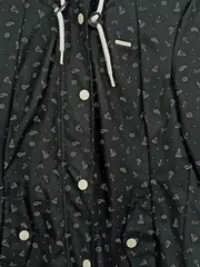 Vorschaubild 3 von Damen Leichte Jacke Gr. 38 Maritim Muster Schwarz mit Kapuze