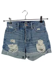 Vorschaubild 1 von Damen Jeans-Shorts W24 High-Rise Mom Short Blau Distressed