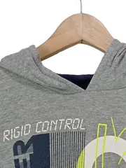 Vorschaubild 2 von Kinder Kapuzenpullover Hoodie Gr. 158 Grau Grafik Print Baumwolle