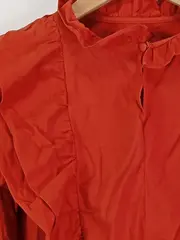Vorschaubild 3 von Damen Hemdbluse Orange Rüschen XS Baumwolle Elegant