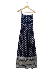 Vorschaubild 1 von Damen Maxikleid Gr. 36/S Blau Ethno Boho Sommerkleid Viskose