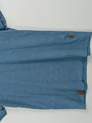 Vorschaubild 10 von Herren T-Shirt Blau Meliert Kurzarm Gr. 46 S Lederdetails Freizeit