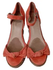 Vorschaubild 2 von Damen Plateausandalen Gr. 38 Rot Elegant Sommerlich Schleife