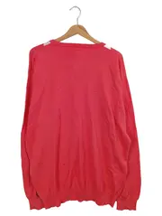 Vorschaubild 2 von Herren Pullover Gr. 3XL/58 Rot Argyle V-Ausschnitt Baumwolle