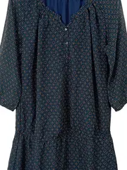 Vorschaubild 2 von Damen Blusenkleid Gr. 40/42 Petrol Casual Muster Polyester