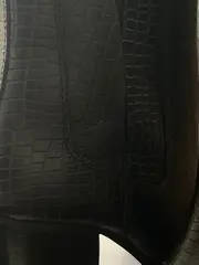 Vorschaubild 3 von Damen Stiefelette Gr. 38 Schwarz Kroko-Optik Blockabsatz