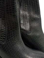 Vorschaubild 2 von Damen Stiefelette Gr. 38 Schwarz Kroko-Optik Blockabsatz