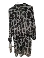 Vorschaubild 2 von Damen Blusenkleid Hemdblusenkleid Gr. 38 M Mehrfarbig Tierdruck Casual
