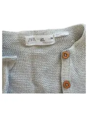 Vorschaubild 6 von Strickjacke Baby Gr. 74 Grau Baumwolle Cardigan Langarm Basic Uni
