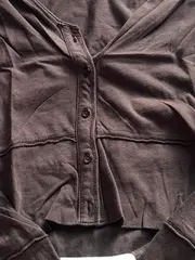 Vorschaubild 3 von Damen Langarmshirt Gr. 42/XL Braun Casual Baumwolle