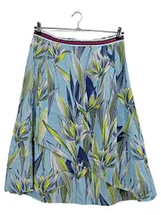 Vorschaubild 2 von Damen A-Linienrock Blau Blumenmuster Gr. 40 L Asymmetrisch