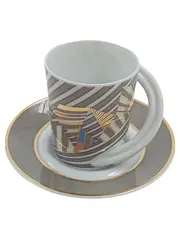 Vorschaubild 1 von Studio-Linie Tasse mit Untertasse Porzellan Grau Gold Modern