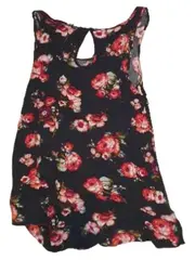 Vorschaubild 3 von Damen Top Blumenmuster Schwarz Schlüsselloch Gr. 30/XXS Ärmellos