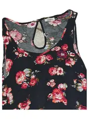 Vorschaubild 2 von Damen Top Blumenmuster Schwarz Schlüsselloch Gr. 30/XXS Ärmellos