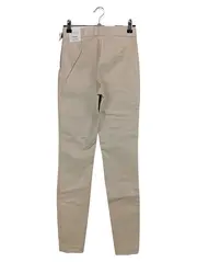 Vorschaubild 2 von Damen Leggings XS 34 Beige Faux Leder Modisch Reißverschluss Knöchel