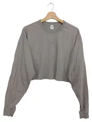 Vorschaubild 1 von Damen Sweatshirt Grau Gr. 34/XS Cropped Logo Streetwear Sportlich