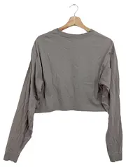 Vorschaubild 2 von Damen Sweatshirt Grau Gr. 34/XS Cropped Logo Streetwear Sportlich