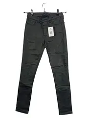 Vorschaubild 1 von Damen Stoffhose beschichtet Gr. 34/XS Grau Skinny Stretch