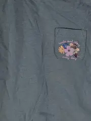 Vorschaubild 3 von Mädchen Langarmshirt Gr. 74 Petrol Blumen Glitzer Baumwolle