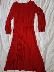 Vorschaubild 2 von Damen Freizeitkleid Langarm Rot Gr. 40
