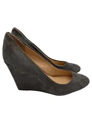 Vorschaubild 1 von Damen Wedges Wildleder Keilabsatz Pumps Grau Gr. 37 Elegant Büro