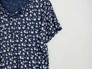Vorschaubild 4 von Damen Blusen-Shirt Palmen-Muster Gr. 40/42 Blau Weiß Bio-Baumwolle