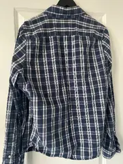 Vorschaubild 2 von Herren Freizeithemd Kariert Blau Weiß Langarm Gr. L