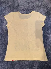 Vorschaubild 3 von EDC Damen T-Shirt Gelb Schriftzug Gr. 36/S Baumwolle Casual Freizeit