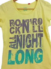 Vorschaubild 2 von EDC Damen T-Shirt Gelb Schriftzug Gr. 36/S Baumwolle Casual Freizeit