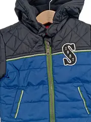 Vorschaubild 4 von Baby Steppjacke Gr. 68 Blau Grau Kapuze Winterjacke