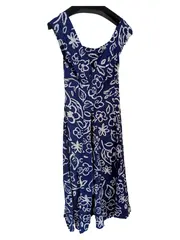 Vorschaubild 2 von Kleid Damen Gr. 40 Blau Floral Baumwolle Freizeitkleid