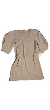 Vorschaubild 3 von Damen Sommerkleid V-Ausschnitt Puffärmel Beige Gr. 38/M