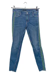 Vorschaubild 1 von Damen Jeans Slim Fit W29/38 M Blau mit Seitenstreifen Fransen