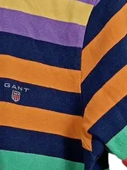 Vorschaubild 5 von Herren Poloshirt Gestreift Mehrfarbig Gr. 46;S Preppy Kurzarm
