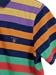 Vorschaubild 3 von Herren Poloshirt Gestreift Mehrfarbig Gr. 46;S Preppy Kurzarm