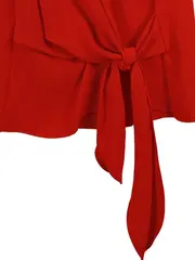 Vorschaubild 3 von Basic Damen Bluse Rot Gr. S ärmellos Knotendetail Elegant
