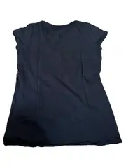 Vorschaubild 2 von Damen T-Shirt Schwarz V-Ausschnitt Gr. M Basic Baumwolle